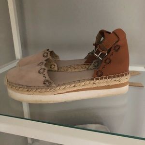 Vince Camuto Leather Two-Piece Espadrilles